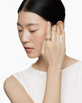 Crossover Band Ring in Sterling Silver with 18K Yellow Gold, 6.8mm